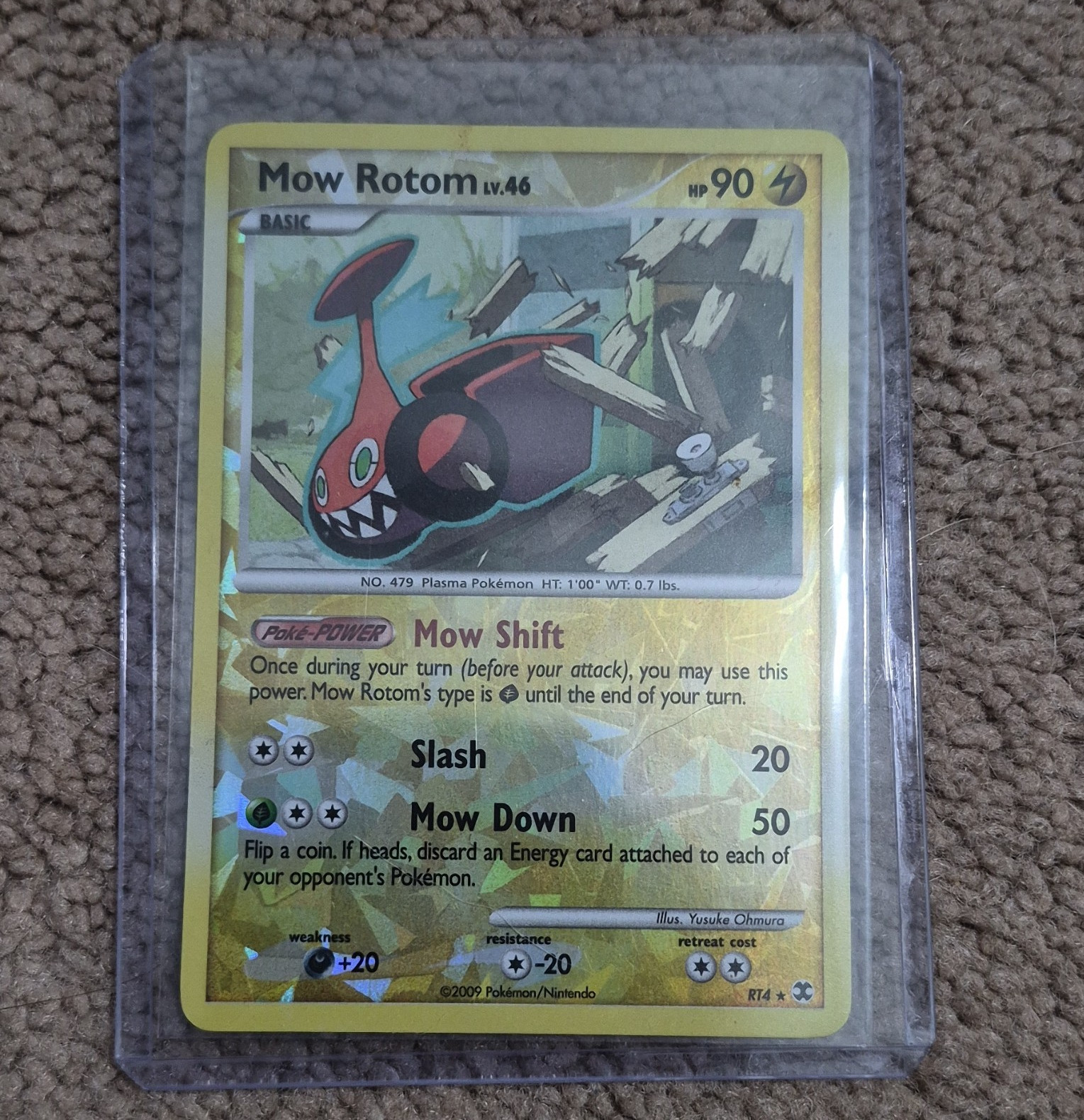 Nintendo Mow Rotom RT4 Rising Rivals Rare Holo English 2009 90HP