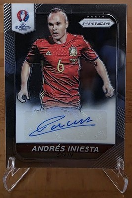 2016 Panini Prizm UEFA Euro Andres Iniesta Signatures Auto Spain Barca Legend