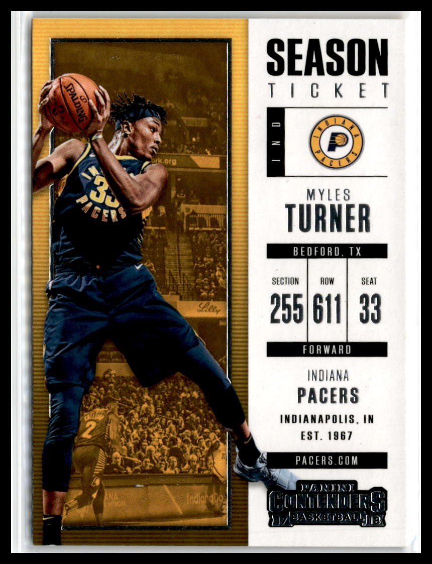 Myles Turner 2017-18 Panini Contenders #10 Indiana Pacers