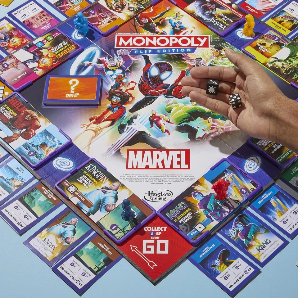 Monopoly Flip Edition: Marvel Board Game   Ages 8 and Up   2 to 4 Players   Fami - Image 4 of 4