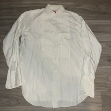 Brooks Brothers Makers Vintage Tuxedo Shirt Mens 15-33 White Pleated Buttonless