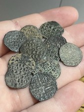 BEAUTIFUL 1200s Dinero Spanish Medieval Silver Billon Old Coin War Of Granada 1C