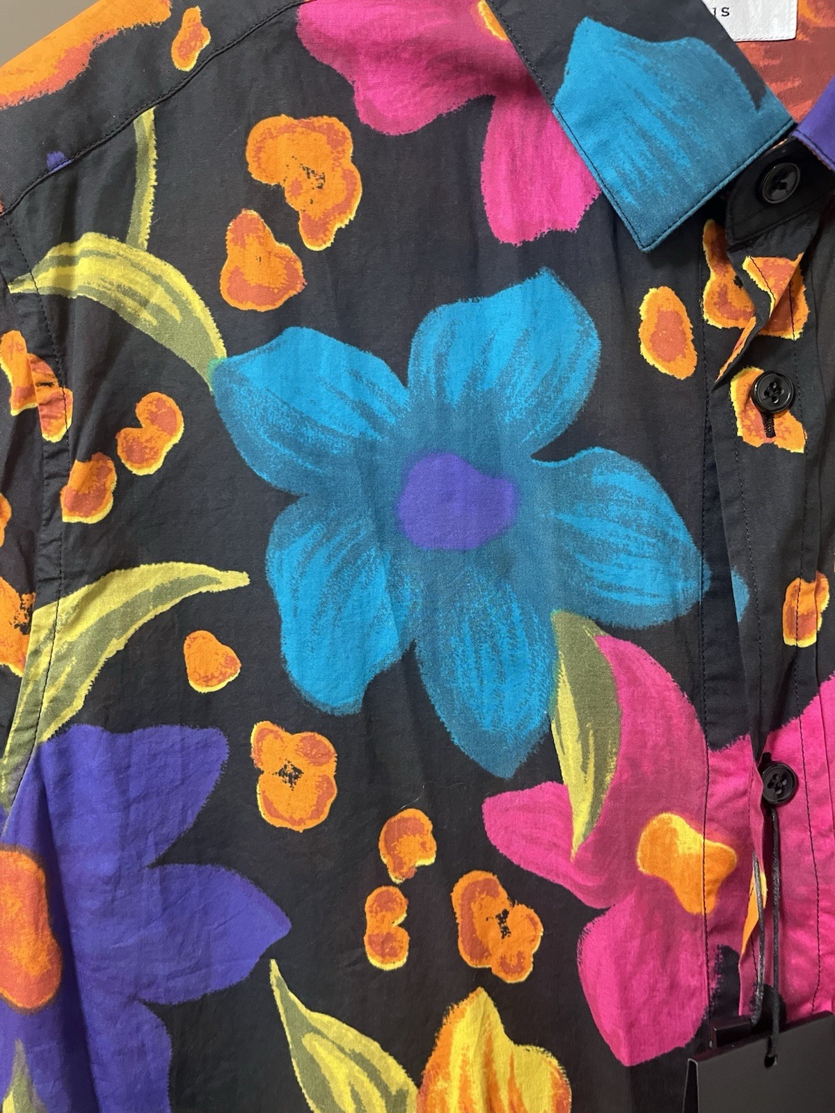 Saint Laurent Paris Men's Floral Shirt Short Sleeve Sz 39/15.5(Medium) image 5