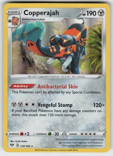 Copperajah 132/189 Holo Rare SWSH03: Darkness Ablaze