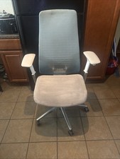 Haworth Fern LUXURY Ergonomic Office Chair Gray Cushion Seat Lt Blue Back Nice