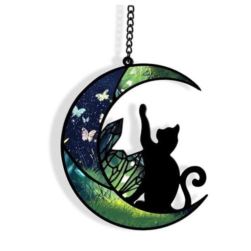 Hanging Decor Cute Black Cat Gifts for Women Cat Lovers Gift Ideas Window Wall