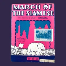 March of the Siamese Sheet Music Paul Lincke 1910s Foxtrot Elephant Parade Art