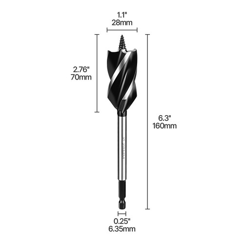 10-35mm High Speed Steel Wood Auger Twist Drill Bit Woodworking Cutter Hex Shank - Picture 28 of 31