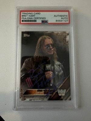 Bret Hart Topps 2016 signierte WWE-Karte - PSA Autogramm