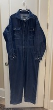 Men  s Dark Wash Denim Jumpsuit Workwear Streetwear Coveralls Size XL