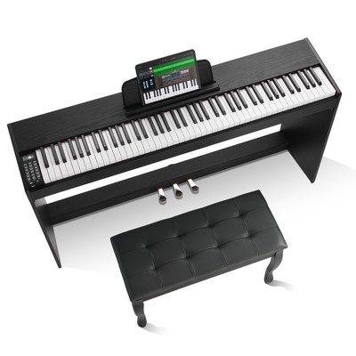 Uimoso 88 Tasten Digitalpiano Elektrisches Klaviere Doppeltastatur 3-Pedale Bank