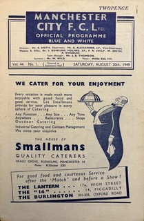 Manchester City v Aston Villa Div 1 1949/50