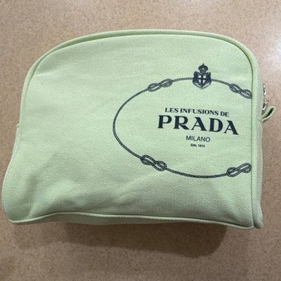 PRADA Les Infusions de PRADA Milano Green Zipper Makeup Bag Cosmetic Pouch