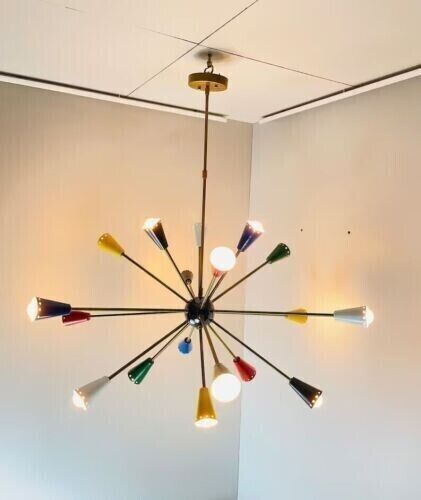 Sputnik Chandelier Mid Century Modern Stilnovo Style Multicolour Ceiling Light - Bild 3 von 8