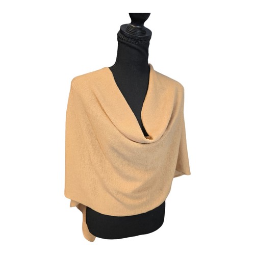 In Cashmere Light Brown Sleeveless Poncho Cashmere Sweater Women's One Size NWT - Picture 3 of 7