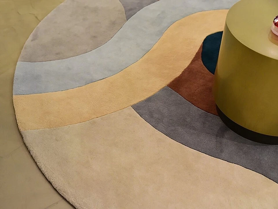 Women weaver Round Multi Color Hand-Tufted Wool Rug (No Additional Fees) - Image 2 of 4