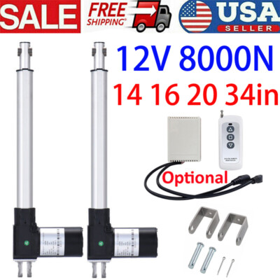 8000N 1800lbs Linear Actuator Motor Heavy Duty 12V 20" 16" Optional ...