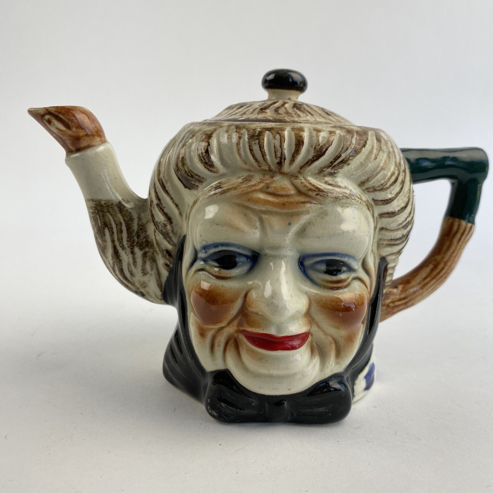 Vintage Tea Pot Made in Japan Old Woman Ceramic made in style of Toby