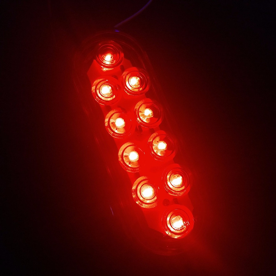 2x 6" Oval Stop/Turn/Tail Red 10LED Truck Trailer Brake Lights with