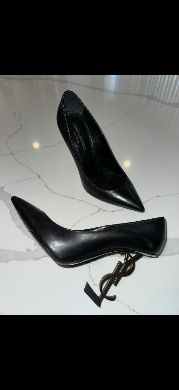 YSL Yves Saint Laurent décolleté in pelle da donna 37 logo Heal