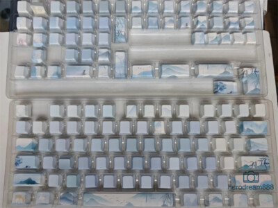 Lake Mountain View 130 Keycaps Side Carving PBT Dye-sub for Cherry