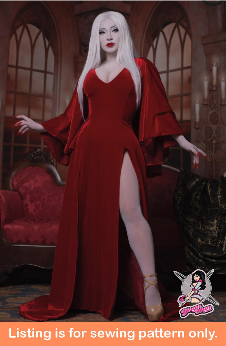 SEWING PATTERN Womens Costume Vampire Dress Cape Like Carmilla
