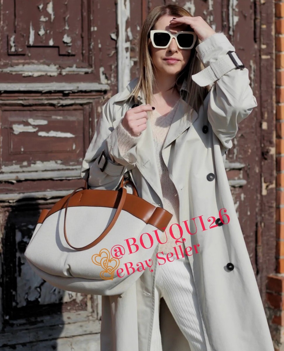 ZARA NEW WOMAN SS24 DARK TAN COMBINATION TOTE BAG REF:6030