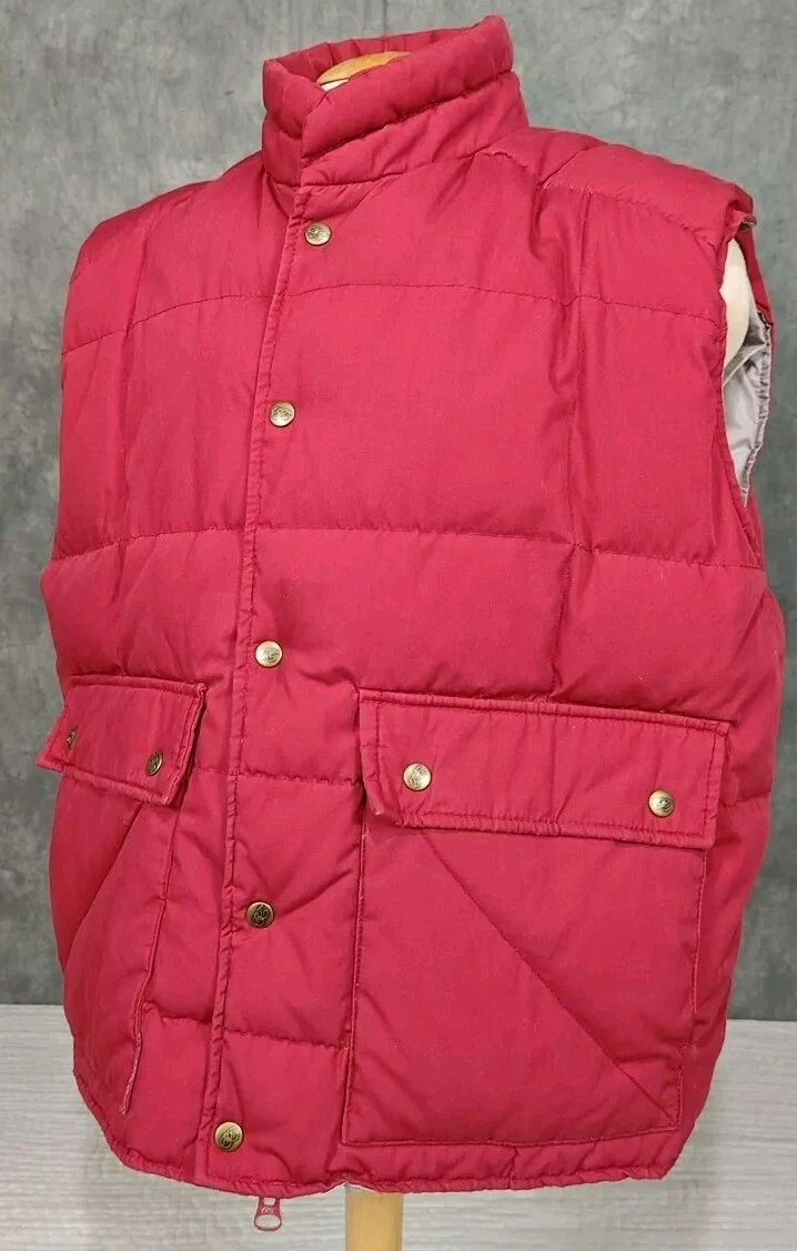 VINTAGE DOWN DESIGNS MENS RED DOWN VEST SIZE XL-46