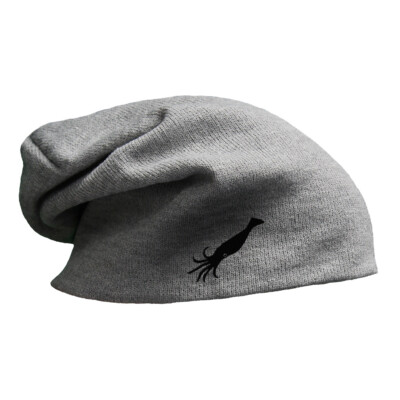 Slouchy Beanie for Men Squid Black Sketch Embroidery Winter Hats Women  Skull Cap