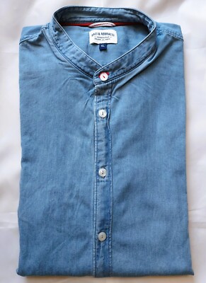 KISSES & HUGS SLIM FIT JEANS SHIRT Size XL - 42 SHIRT ROLL CUF BLUE LIGHT