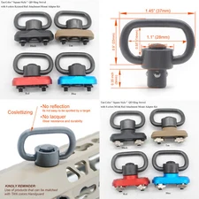 Tan Square QD Sling Swivel + Blue/Red/Tan/Black Keymod/M-lok Rail Attachment Set