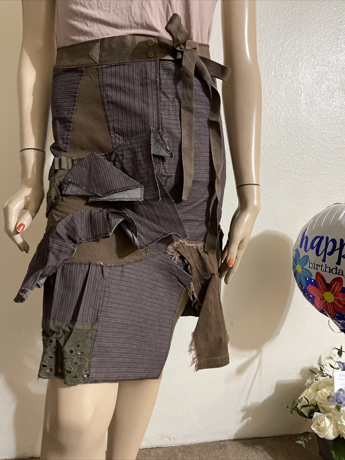 Brown Cotton Casual Ruffle Lace Layered Button Zipper Tie Size M(6-8) Midi Skirt
Opens in a new wind