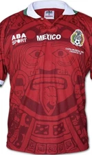 Mexico Roja Size L Francia 98 El Tri Selección Mexicana Retro Slim Fit