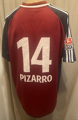 FC Bayern München Adidas Heim Trikot 2002/03 ''-T---Mobile-'' + Nr.14 Pizarro Gr.L