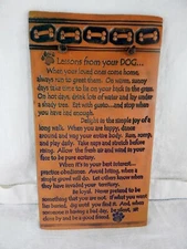 RUSTIC CERAMIC WALL PLAQUE - LESSONS FROM YOUR DOG