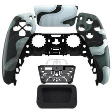 Glossy White Black Camo Faceplate Shell for PlayStation 5 for PS5 Controller