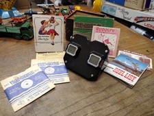 Vtg View-Master Stereoscope Lot w/Viewer 2 Slide Reels Paper Work  Original Box