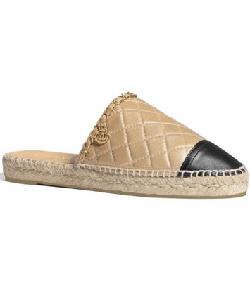 chanel metallic espadrilles