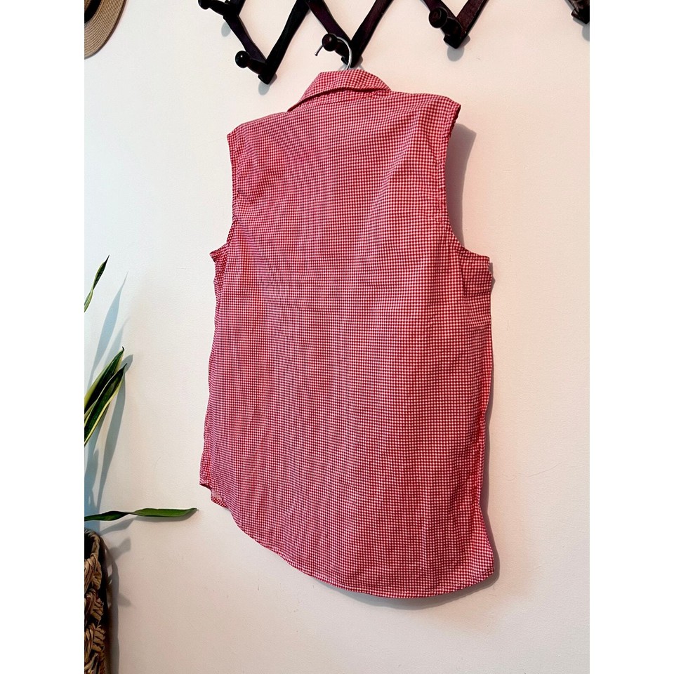 Capacity Vintage Checkered Sleeveless Shirt eBay