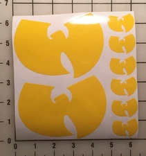 Wu-Tang Street Wear Set 5" & 1.5" Yellow Vinyl Decal Sticker Set