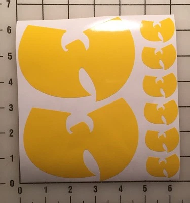 Wu-Tang Street Wear Set 5" & 1.5" Yellow Vinyl Decal Sticker Set