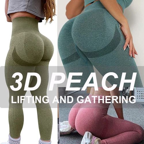 Women Anti Cellulite Yoga Pants High Waist PUSH UP Leggings Workout Trousers Gym - Picture 3 of 23