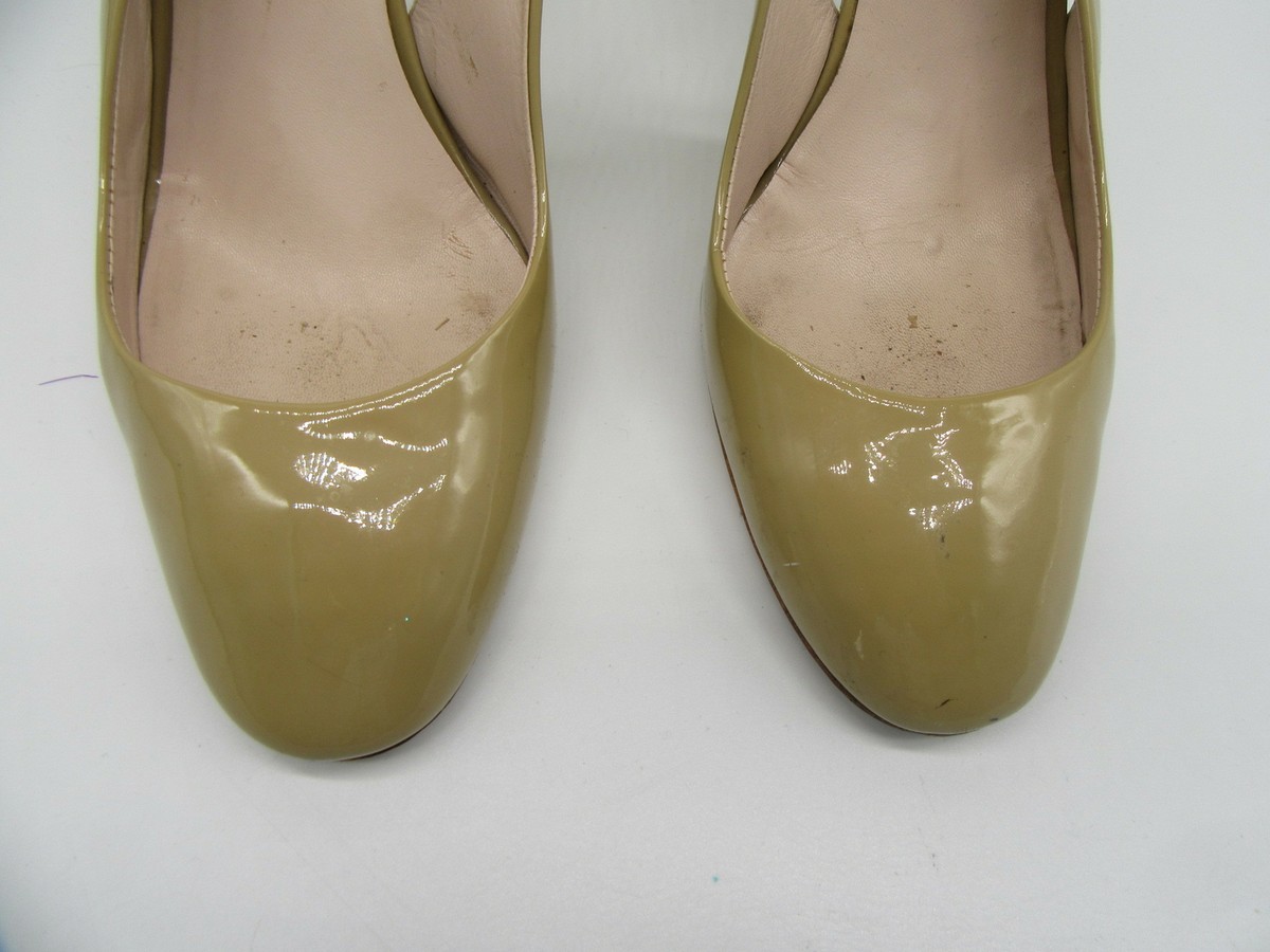 MIU MIU nude patent leather slingback heels sz 39.5 | eBay