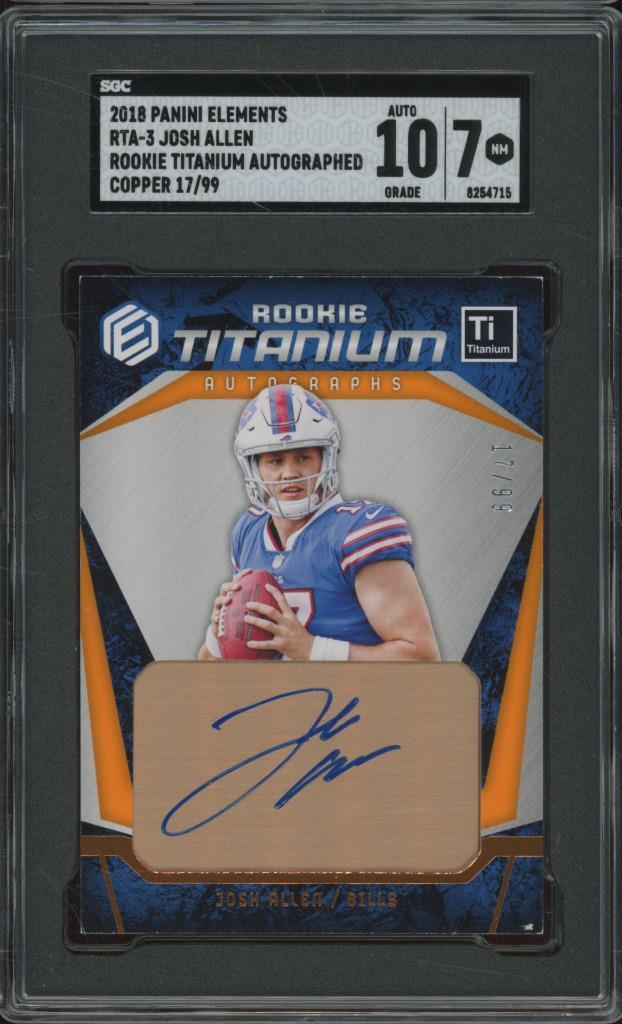 Josh Allen Panini Elements Rookie Titanium Autographs #3 Copper
