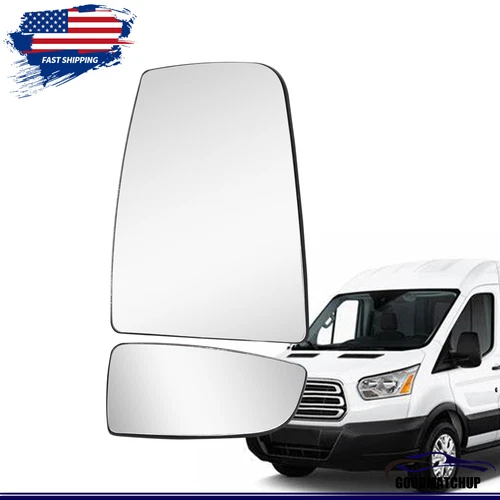 Mirror Glass Upper&Lower Passenger Side RH for 15-22 Ford Transit Van 150 350 HD