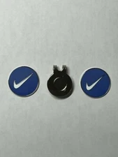 (2) Nike Swoosh 1" Coin Style Golf Markers With Bonus Hat Clip - A Great Deal!
