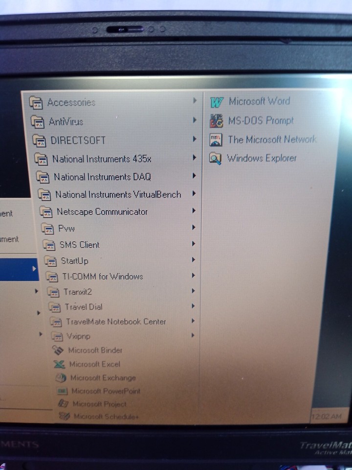 Vintage Texas Instruments TravelMate 5100 TM5100 P90 Laptop Windows 95 ...