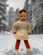 Vintage 40-50s Carnival Prize Girl Doll Celluloid Face Sawdust Filled Body NoTag