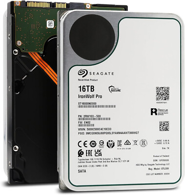Seagate IronWolf Pro ST16000NE000 16TB 7200RPM SATA 6Gb/s 3.5