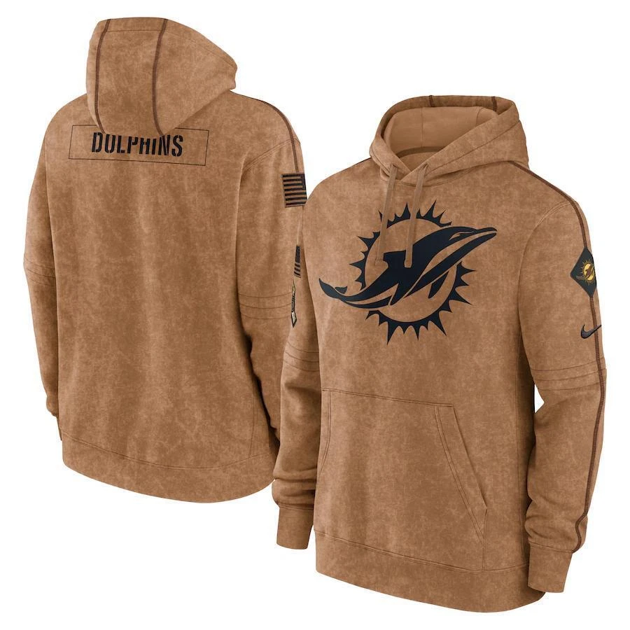 Adult Men's Salute to Service Club American Football Pullover Hoodie Brown 23